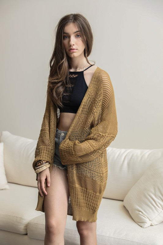 Knit Netted Cardigan Leto Accessories