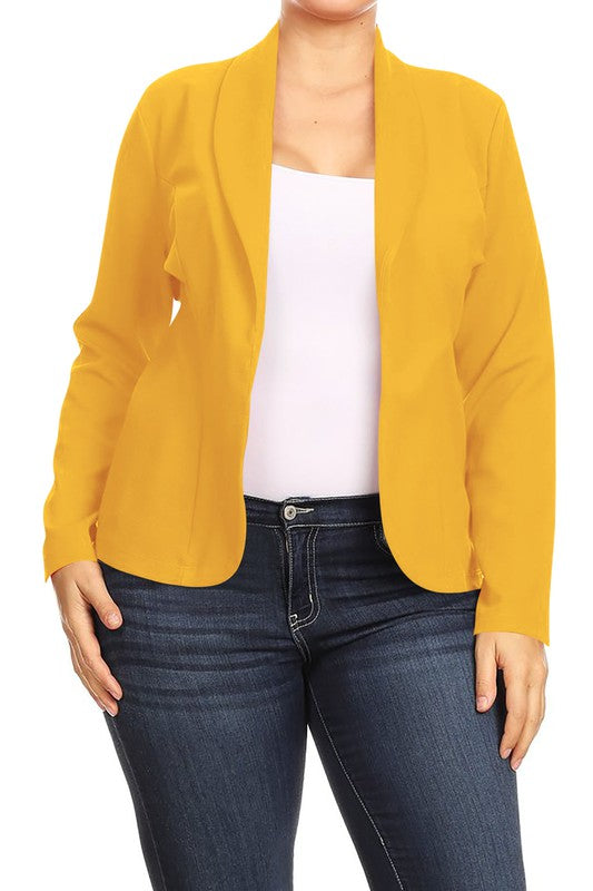 Open front Long sleeves Waist length blazer jacket Moa Collection