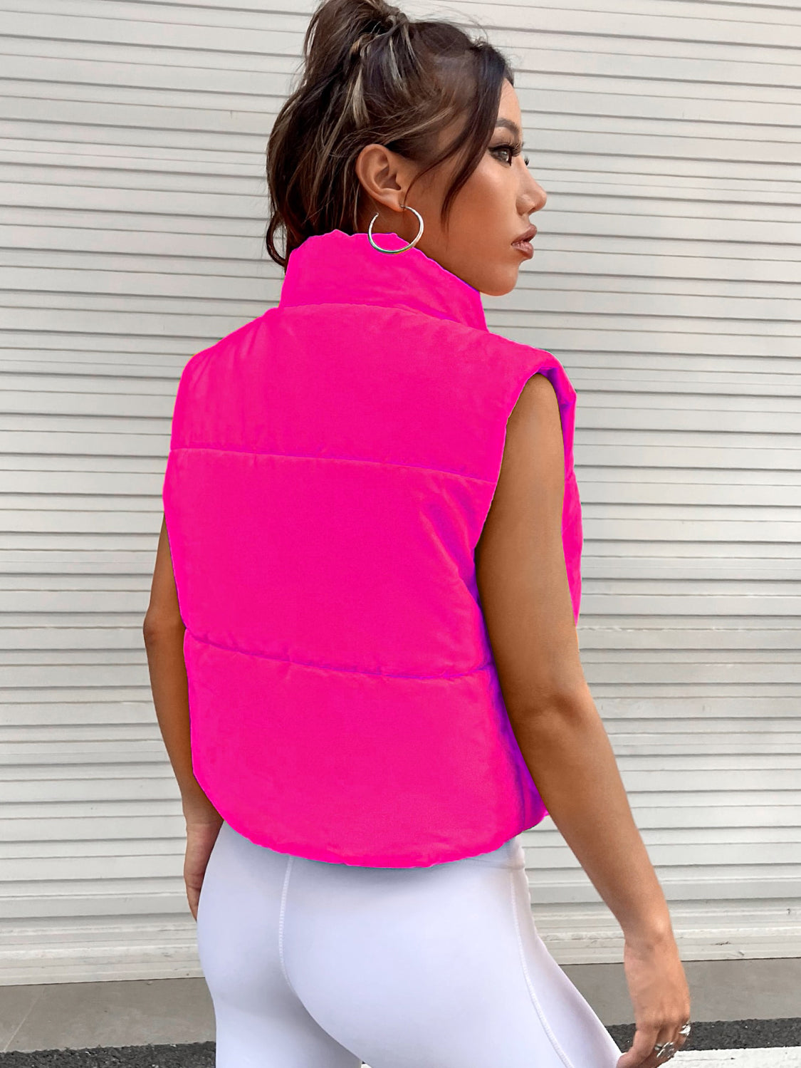 Zip-Up Puffer Vest | Sleeveless Casual Raincoat Vibrant Vest | Zip Up Vest