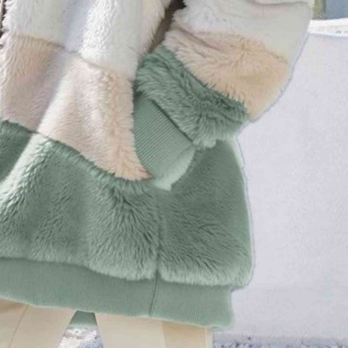 Color Block Zip-Up Hooded Jacket | Pocketed Polyester Jacket With Drawstring