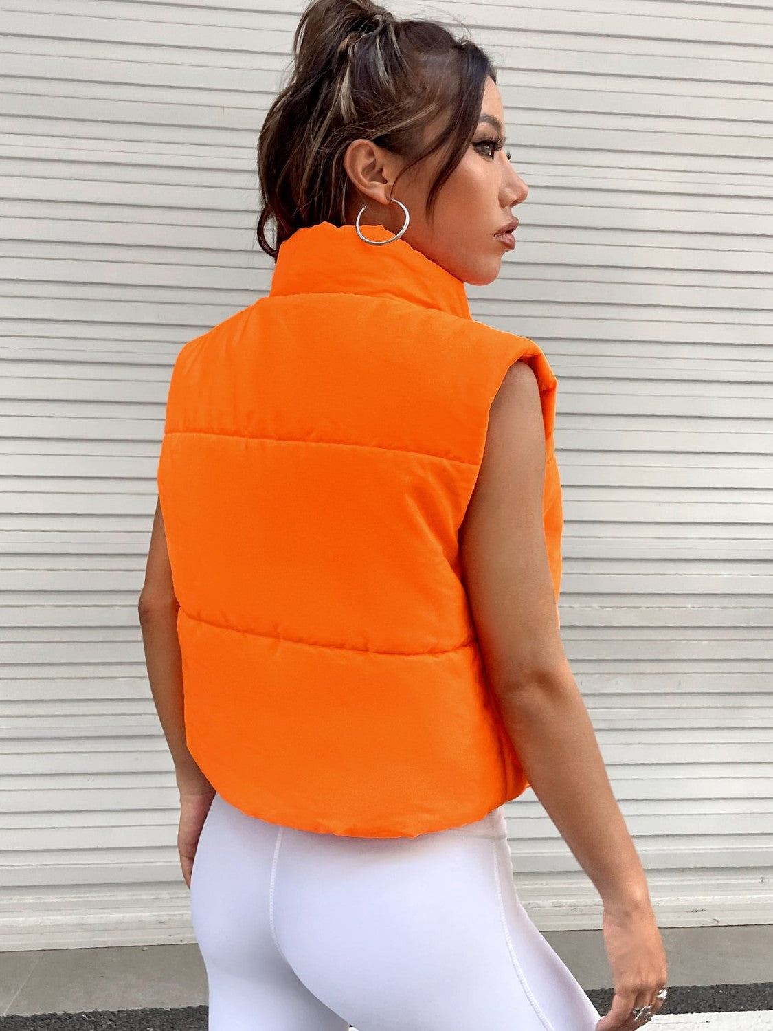Zip-Up Puffer Vest | Sleeveless Casual Raincoat Vibrant Vest | Zip Up Vest