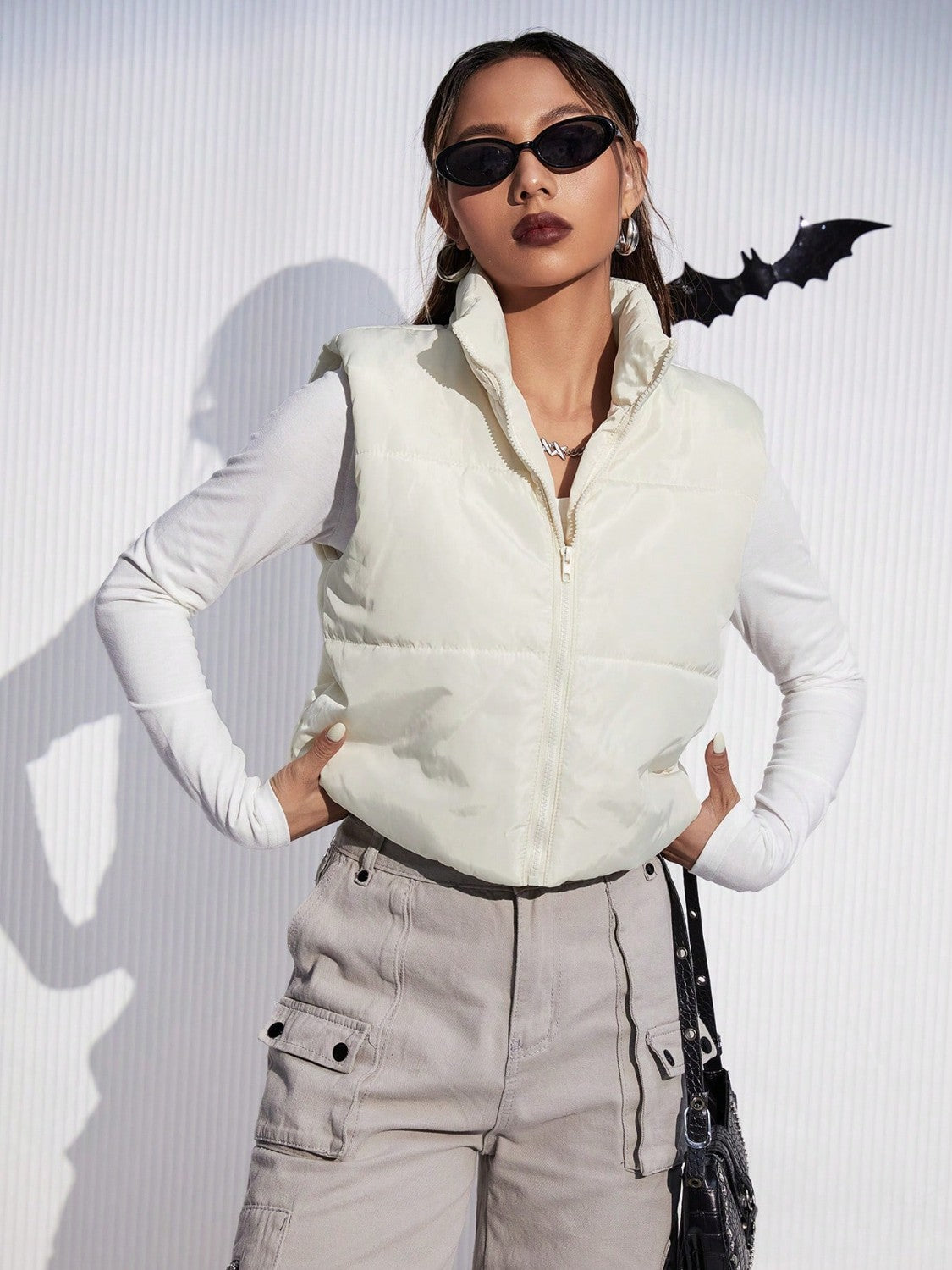 Zip-Up Puffer Vest | Sleeveless Casual Raincoat Vibrant Vest | Zip Up Vest