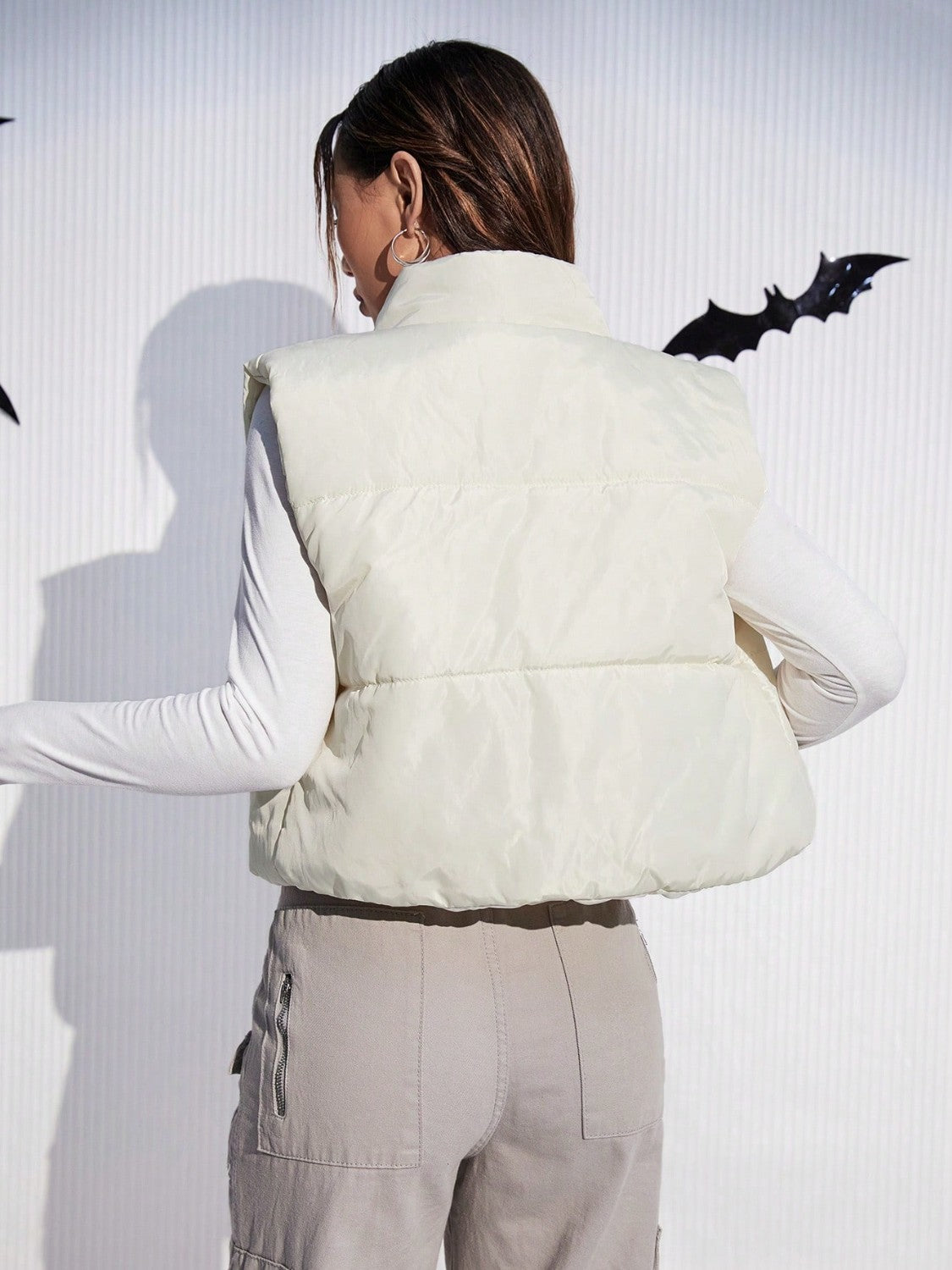 Zip-Up Puffer Vest | Sleeveless Casual Raincoat Vibrant Vest | Zip Up Vest