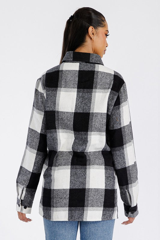 Boyfriend Oversized Soft Flannel Shacket | Casual Collared Shacket With Pockets