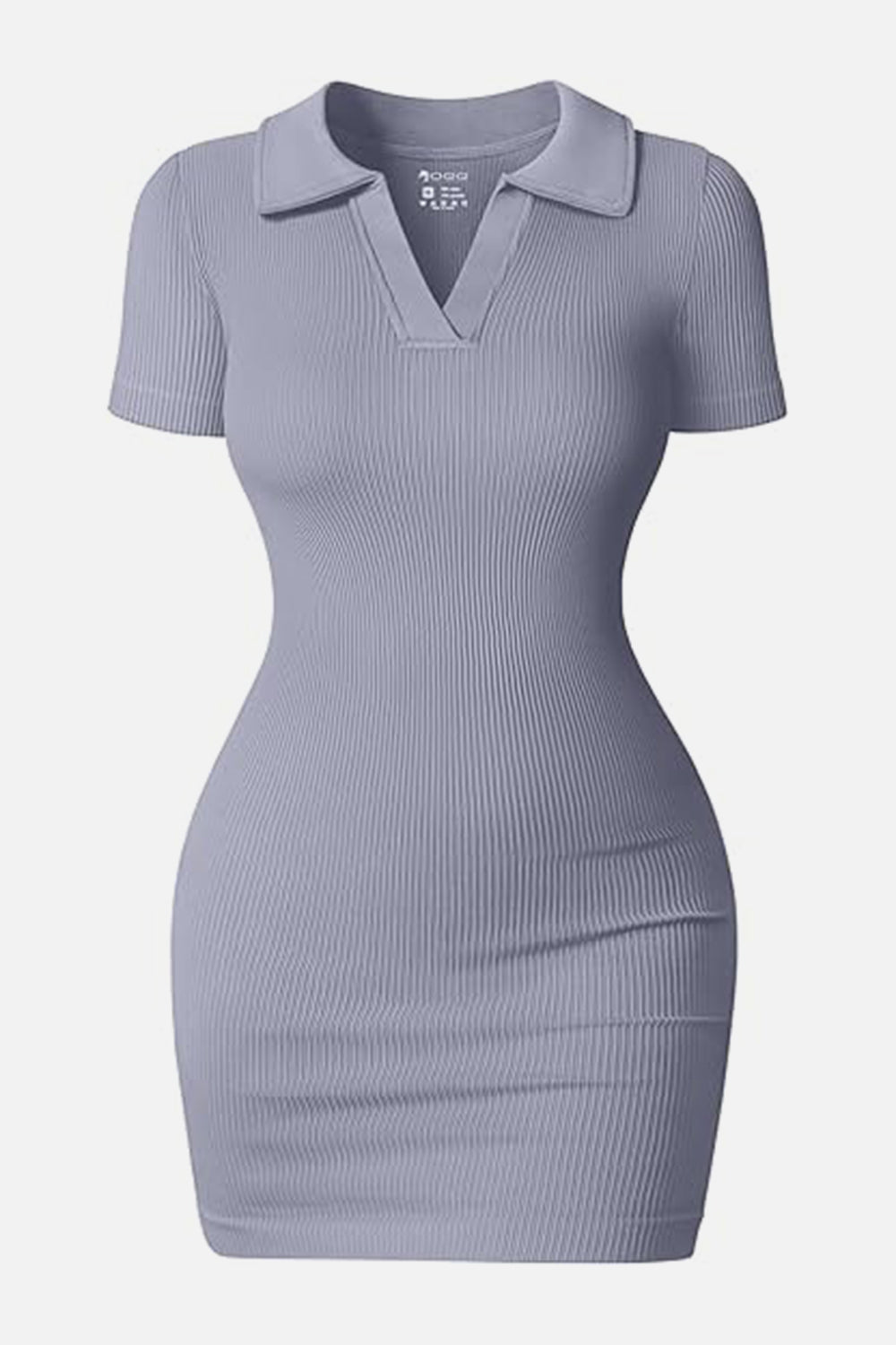 Johnny Collar Short Sleeve Active Dress | Mini Bodycon Solid Nylon Dress