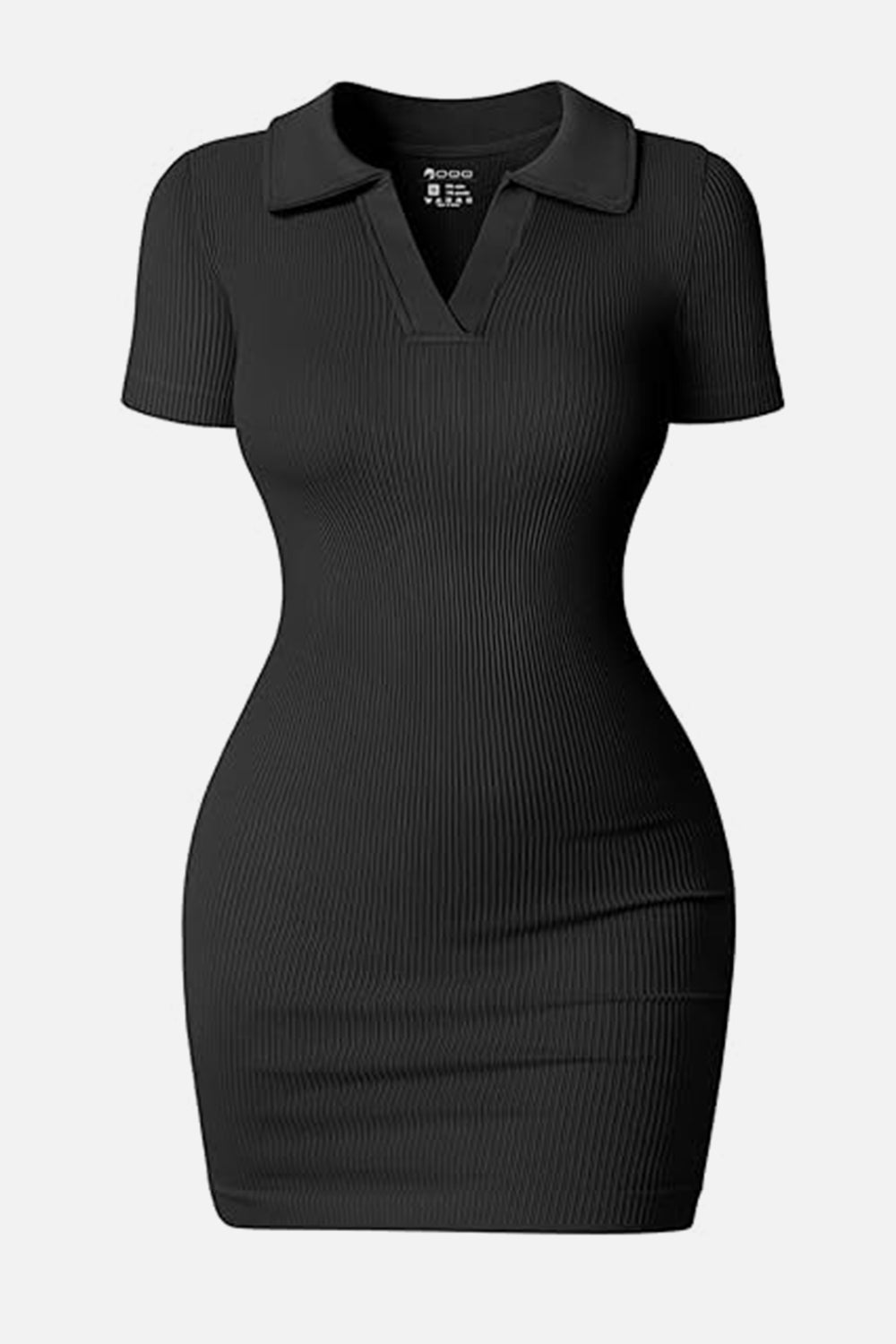 Johnny Collar Short Sleeve Active Dress | Mini Bodycon Solid Nylon Dress