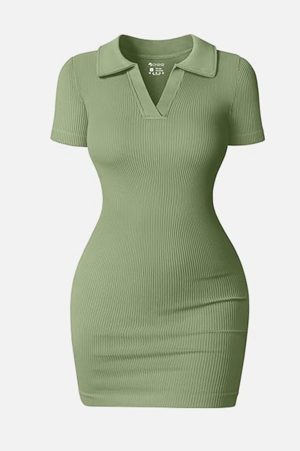 Johnny Collar Short Sleeve Active Dress | Mini Bodycon Solid Nylon Dress