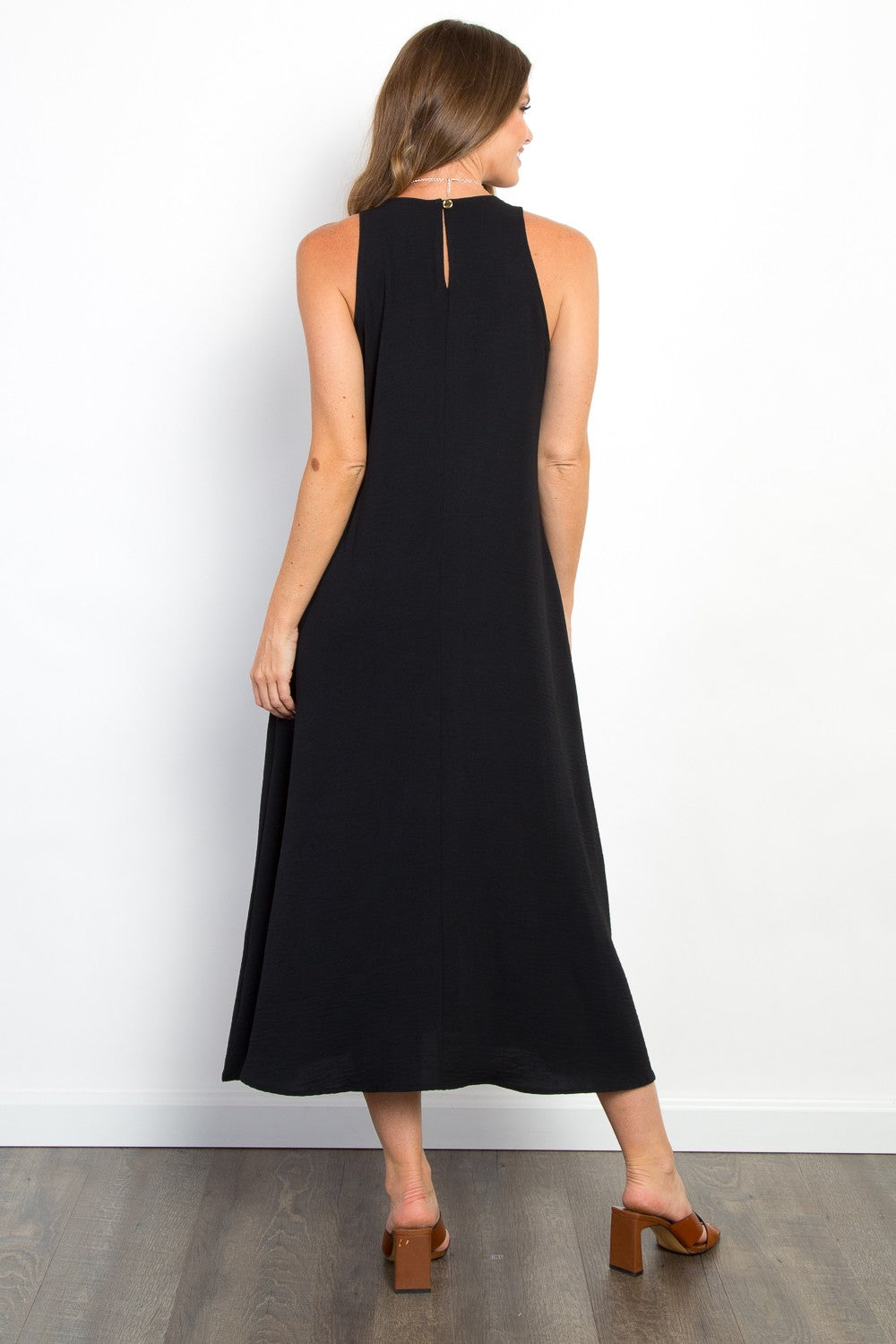 Be Stage Midi Tank Dress with Pockets | Casual Midi Sleeveless Polyester Dress