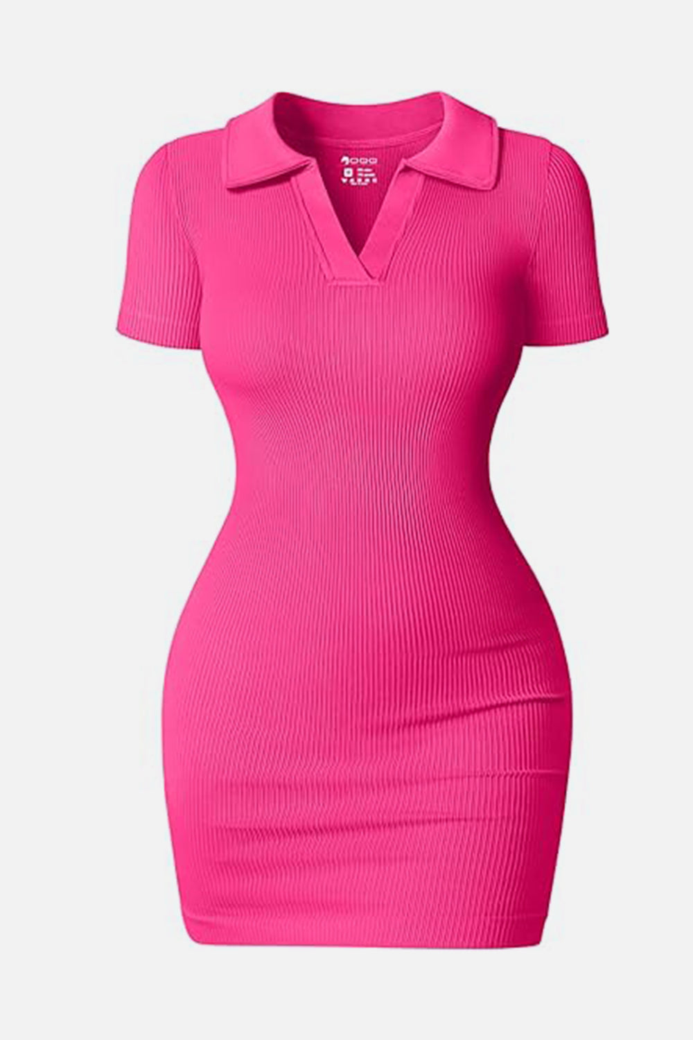 Johnny Collar Short Sleeve Active Dress | Mini Bodycon Solid Nylon Dress