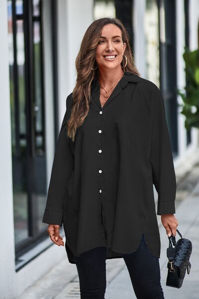 Full Size Button Up Long Sleeve Shirt