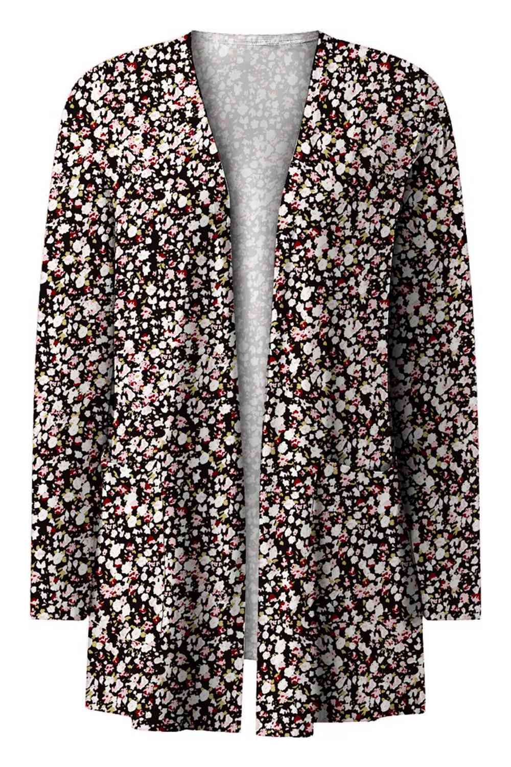 Printed Long Sleeve Cardigan | Casual Polyester Cardigan With Open Front