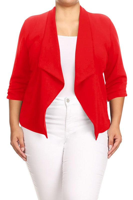 Plus size Solid waist length jacket in a loose fit Moa Collection