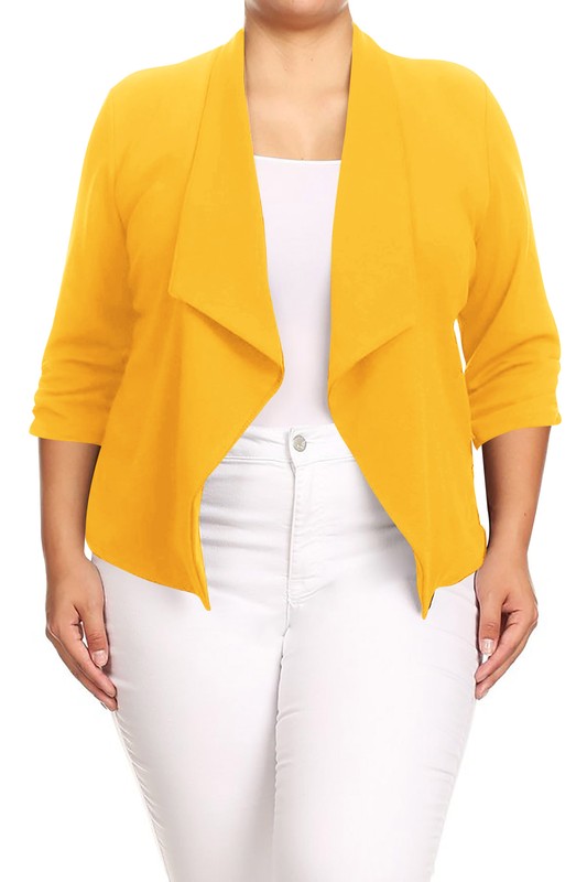 Plus size Solid waist length jacket in a loose fit Moa Collection