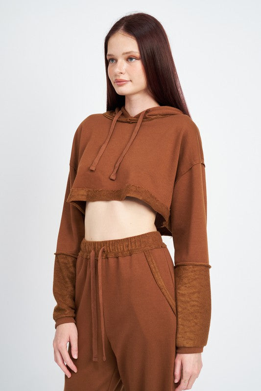 CROPPED HOODIE WITH DRAWSTRINGS Emory Park