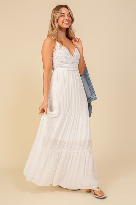 BOHO LACE TOP MAXI DRESS TIMING