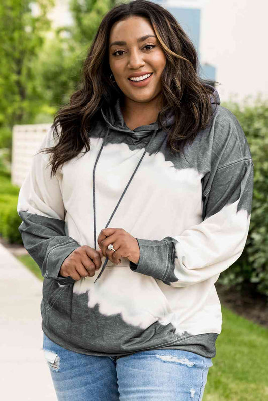 Plus Size Hoodie with Front Pocket | Casual Polyester Hoodie With Drawstrings