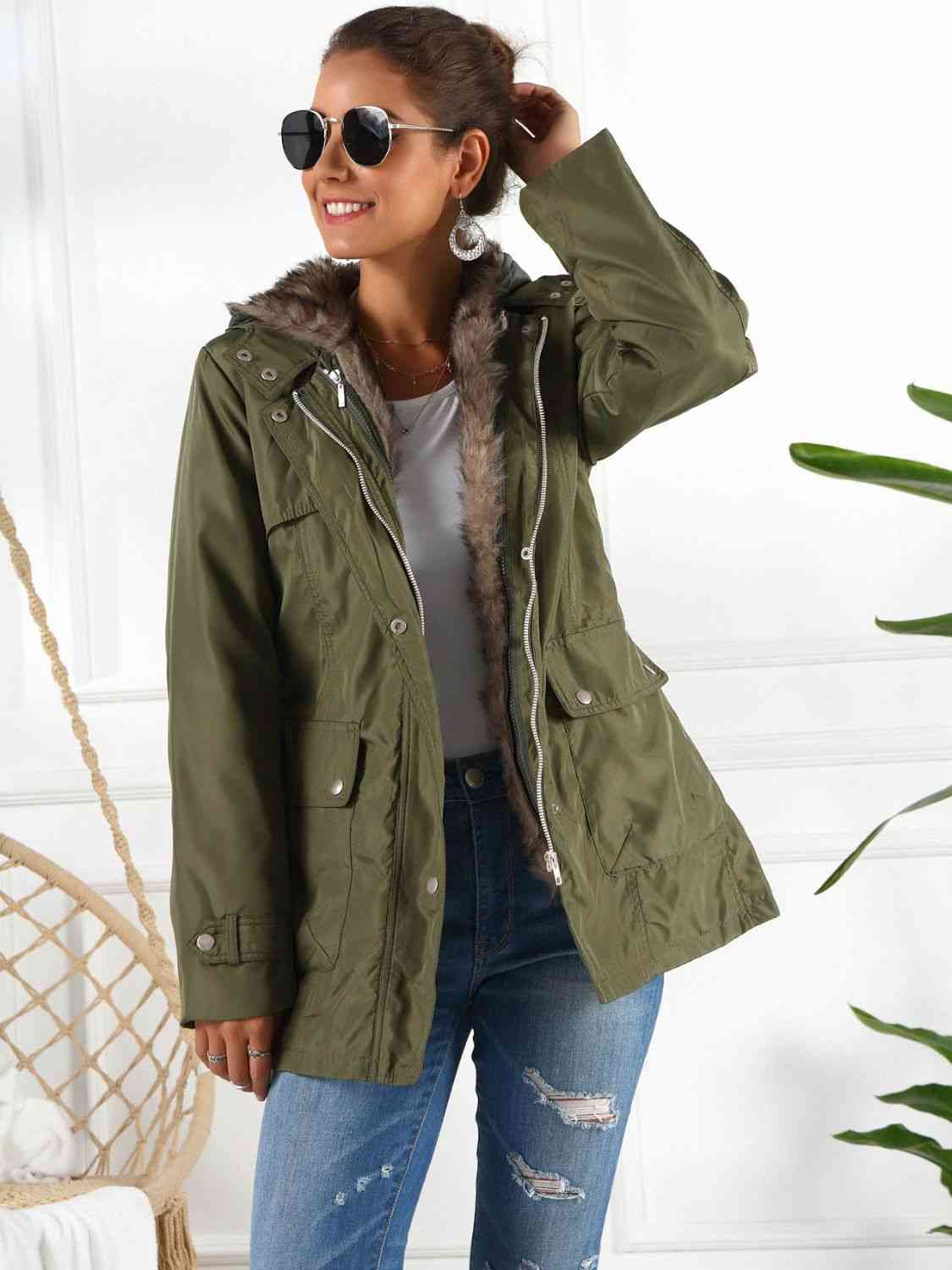 Full Size Hooded Jacket with Detachable Liner (Three-Way Wear) | Pocketed Jacket