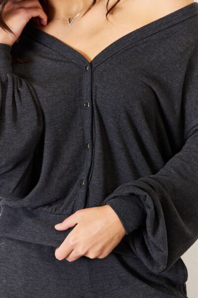 RISEN Ultra Soft  Button Up Long Sleeve Lounge Cardigan | Polyester Cardigan