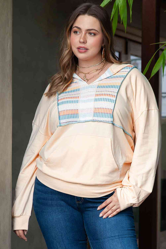 Plus Size Hoodie with Front Pocket | Casual Polyester Hoodie With Long Sleeves
