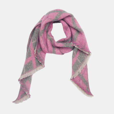 Raw Hem Polyester Scarf