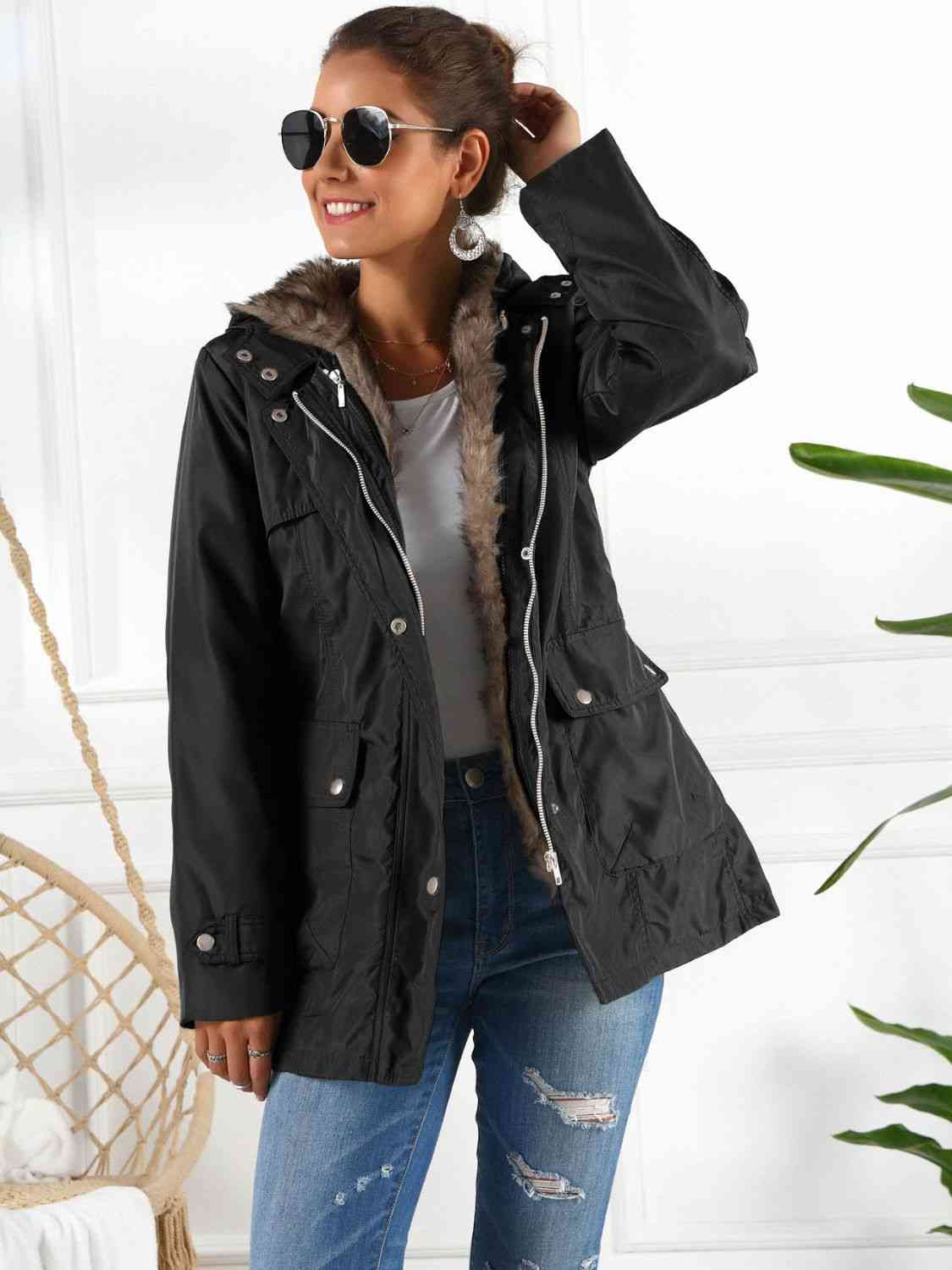 Full Size Hooded Jacket with Detachable Liner (Three-Way Wear) | Pocketed Jacket