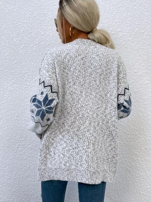 Heathered Pocketed Button Up Cardigan | Casual Stretchy Polyester Cardigan