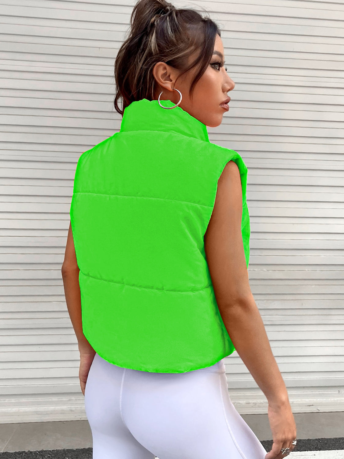 Zip-Up Puffer Vest | Sleeveless Casual Raincoat Vibrant Vest | Zip Up Vest