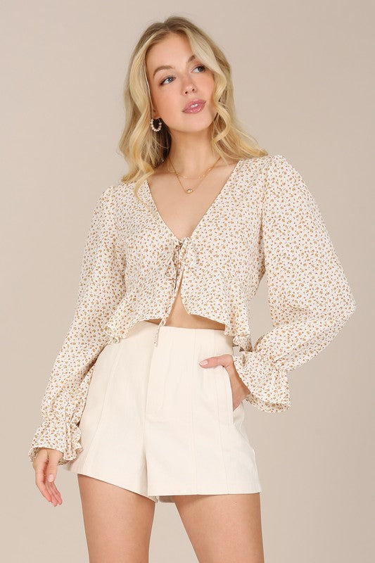 LS floral frill blouse Lilou