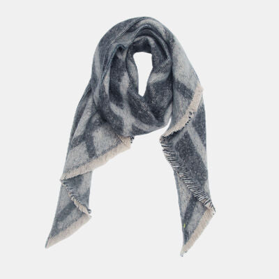 Raw Hem Polyester Scarf