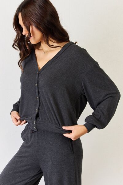 RISEN Ultra Soft  Button Up Long Sleeve Lounge Cardigan | Polyester Cardigan