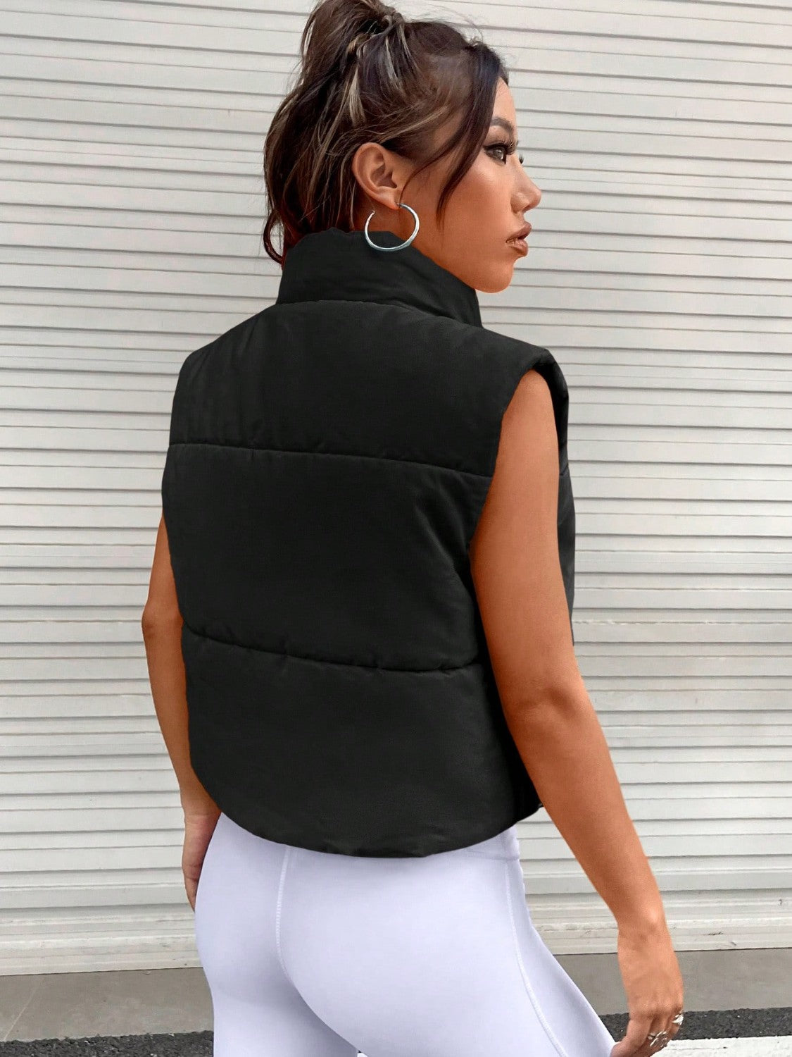 Zip-Up Puffer Vest | Sleeveless Casual Raincoat Vibrant Vest | Zip Up Vest