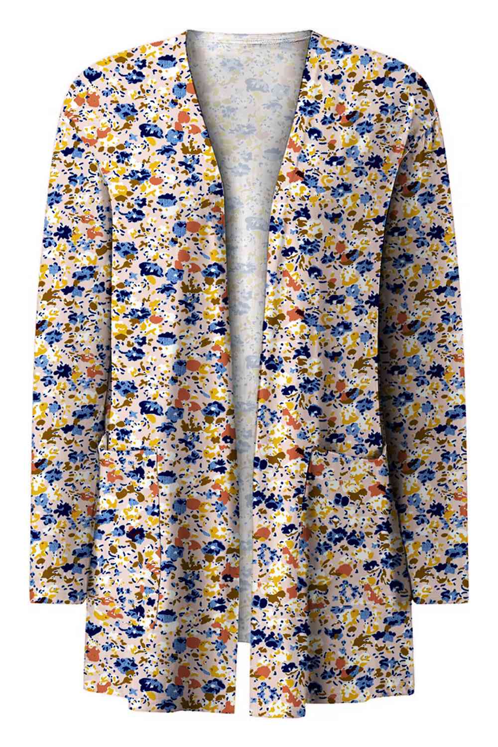 Printed Long Sleeve Cardigan | Casual Polyester Cardigan With Open Front