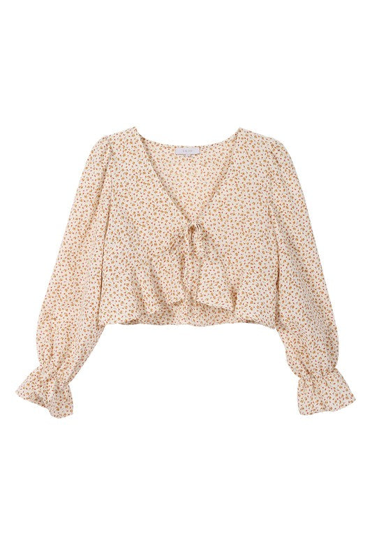 LS floral frill blouse Lilou