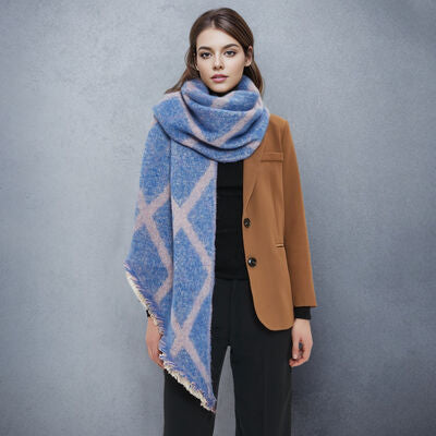 Raw Hem Polyester Scarf