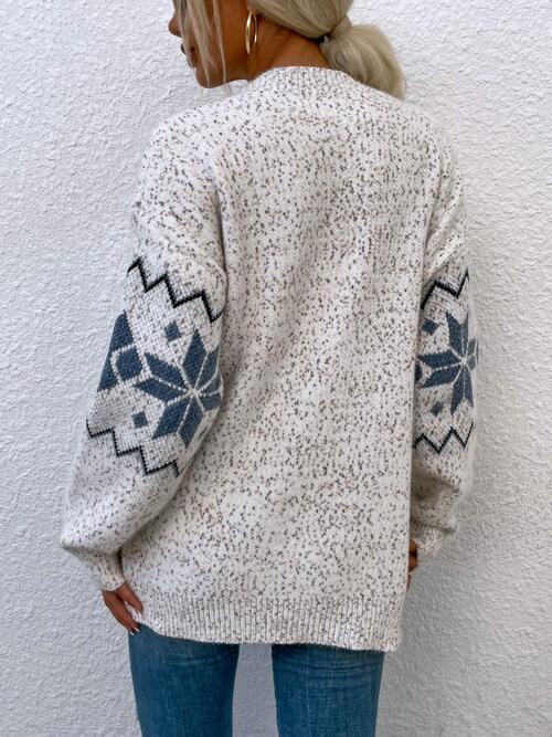 Heathered Pocketed Button Up Cardigan | Casual Stretchy Polyester Cardigan